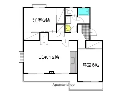 笹野ロイヤルハイツA棟(2LDK/4階)の間取り写真