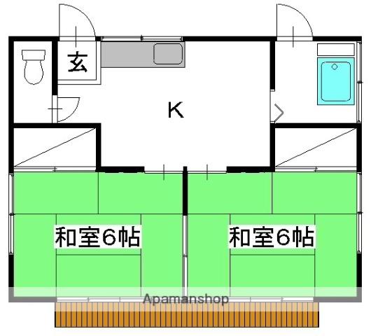 常磐線 佐和駅 徒歩40分 1階建 築37年(2K)の間取り写真