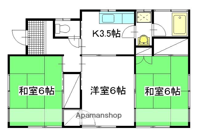 常磐線 佐和駅 徒歩10分 1階建 築35年(3K)の間取り写真