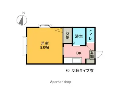 長谷川ハイツ(1DK/2階)の間取り写真