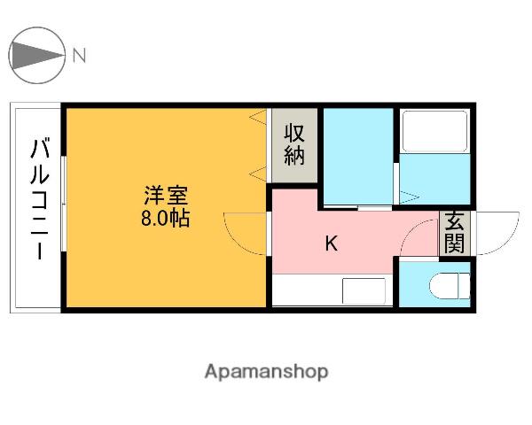 メープルハイツ(1K/2階)の間取り写真