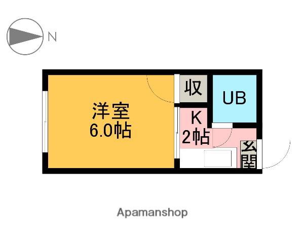 上原ハイツ(1K/1階)の間取り写真