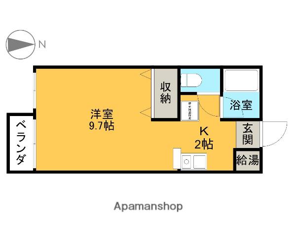 ローズフラット(1K/2階)の間取り写真