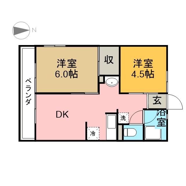 恵コーポ(2DK/1階)の間取り写真