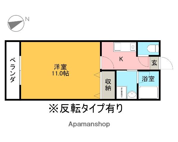 コーポアルタⅢ(1K/1階)の間取り写真