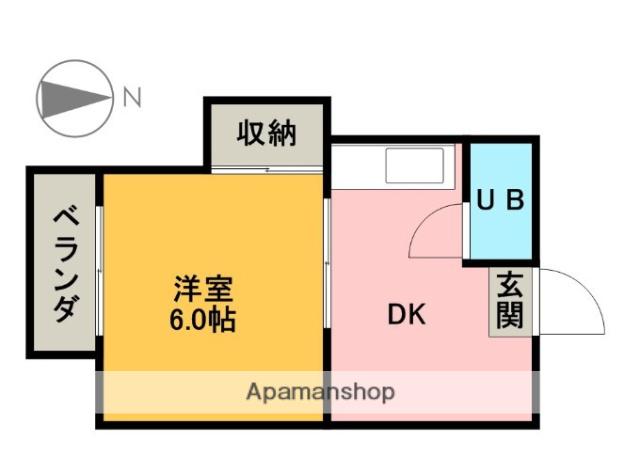 サンハイム(1DK/2階)の間取り写真