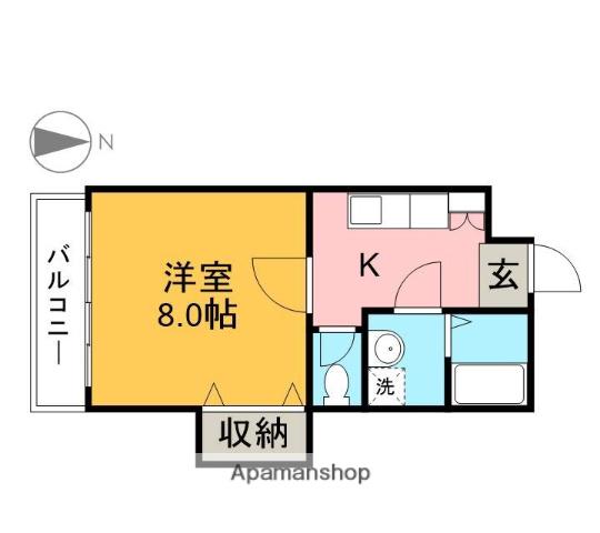 遠藤ハイツ(1K/3階)の間取り写真