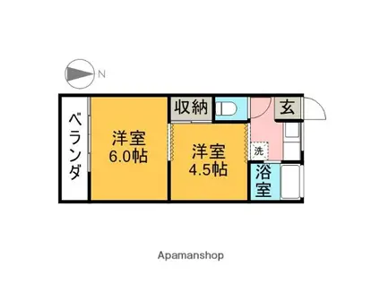 和気アパート(2K/2階)の間取り写真
