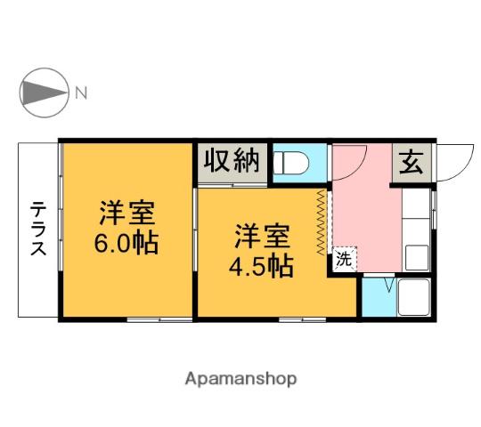 和気アパート(2K/1階)の間取り写真