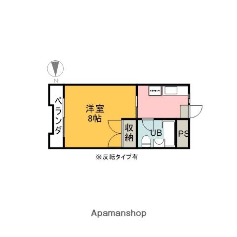 ベルビーハイツ(1DK/2階)の間取り写真