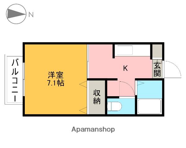プロバンスB棟(1K/1階)の間取り写真