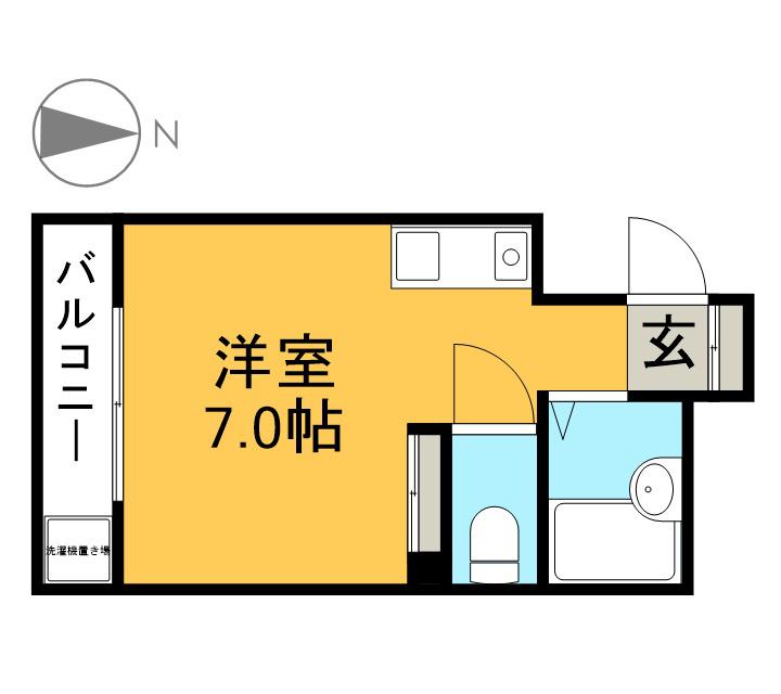 コンフォート大桶(1K/3階)の間取り写真