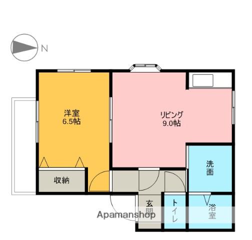 ドルチェα(1LDK/1階)の間取り写真