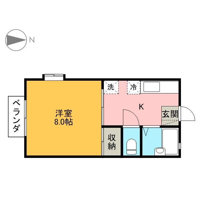 メゾン・サンエス(1K/1階)の間取り写真