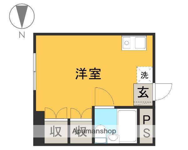 サンライズ峰(ワンルーム/1階)の間取り写真