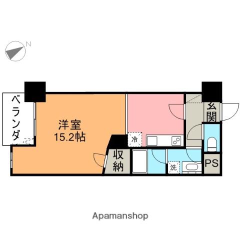 ビュー雷神Ⅲ(ワンルーム/3階)の間取り写真