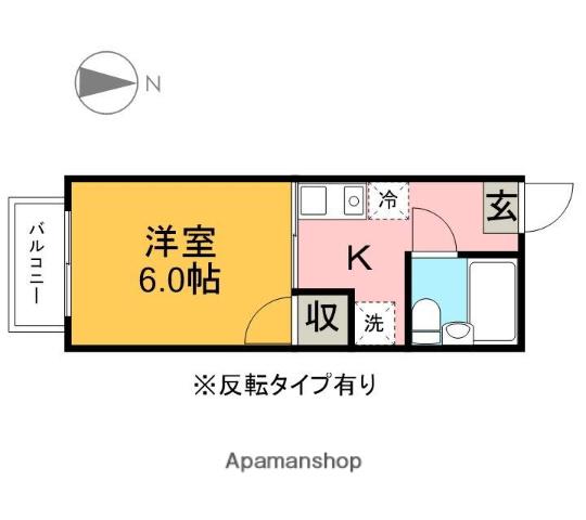小堀ハイツ(1K/2階)の間取り写真