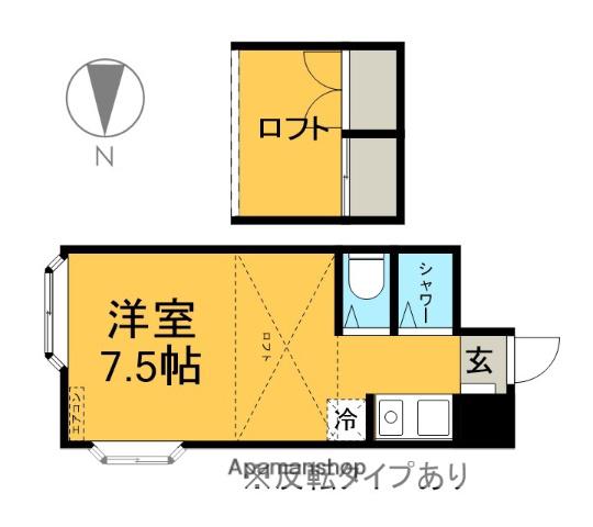 ジュネス21(ワンルーム/2階)の間取り写真