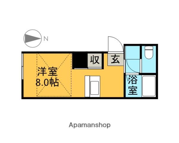 グランディサトー(ワンルーム/2階)の間取り写真