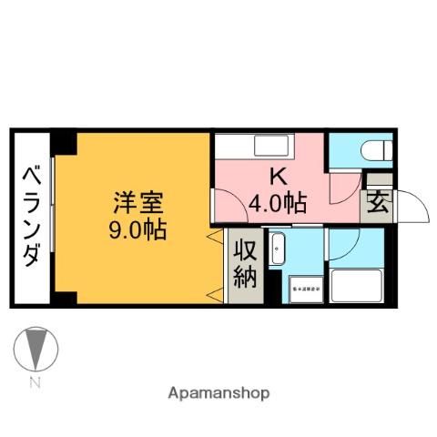 ボヌール鈴木(1K/1階)の間取り写真