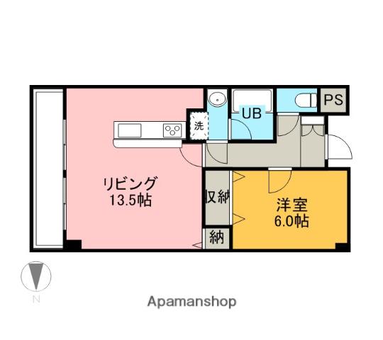 サニープレイス銀杏(1LDK/1階)の間取り写真