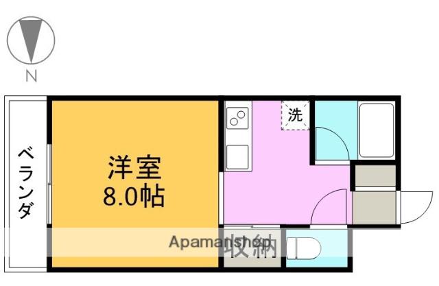 パドマハイム(1K/2階)の間取り写真