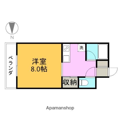 パドマハイム(1K/2階)の間取り写真