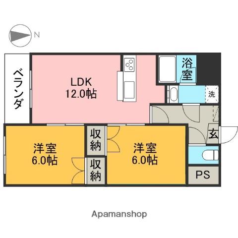 OMレジデンス八幡山公園(2LDK/5階)の間取り写真