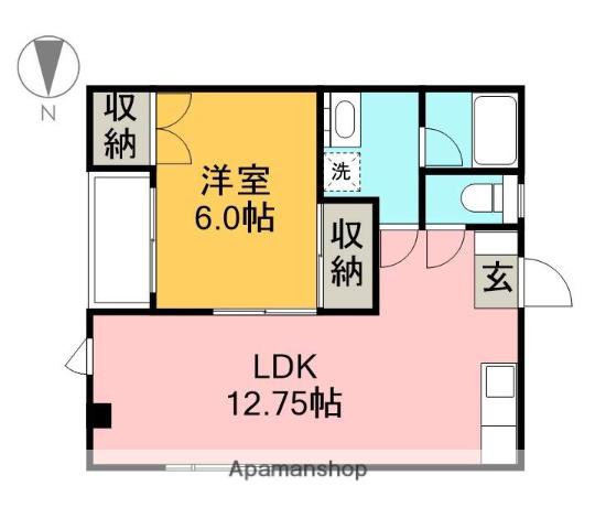 JIビル(1LDK/4階)の間取り写真