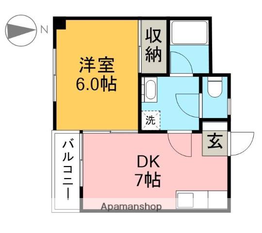 JIビル(1DK/4階)の間取り写真