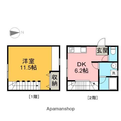 ECO HOUSE向日葵(1DK/1階)の間取り写真