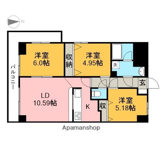STパールハイツ(3LDK/4階)の間取り写真