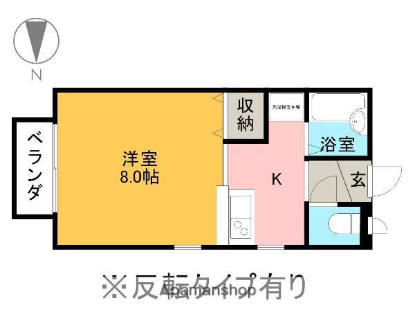 アパME(ワンルーム/1階)の間取り写真