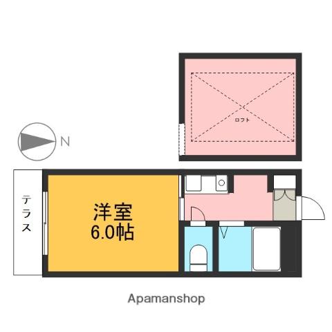 プラード千波(1K/1階)の間取り写真