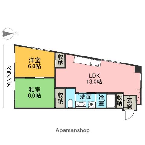 桜ハイム(2LDK/5階)の間取り写真