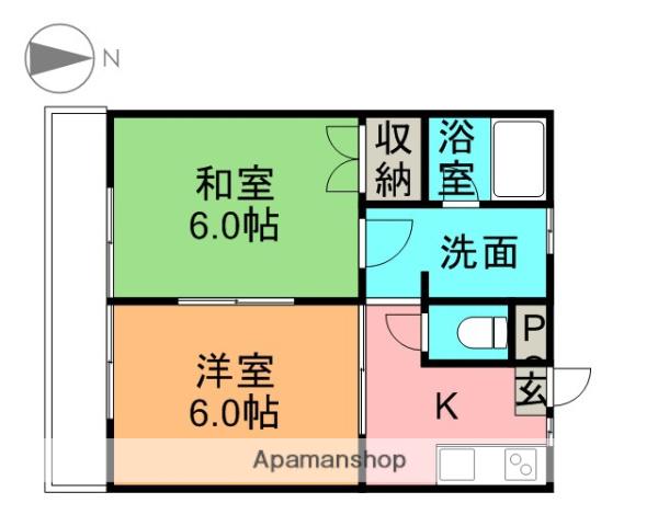 コーポミレニアムA(2K/1階)の間取り写真