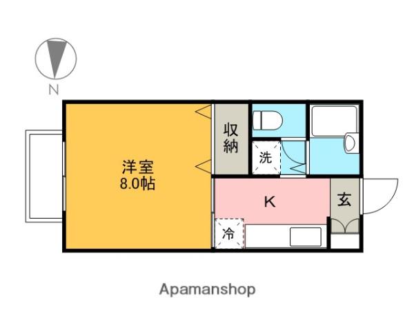 クライムハイツB棟(1K/2階)の間取り写真