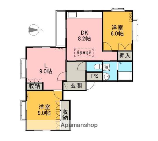 グランコート大曽(2LDK/3階)の間取り写真