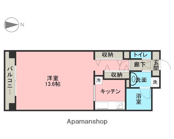 リベール宇都宮Ⅱ(1K/5階)の間取り写真