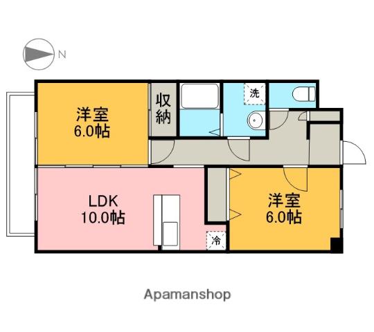 シティパルスギモトⅢ(2LDK/3階)の間取り写真