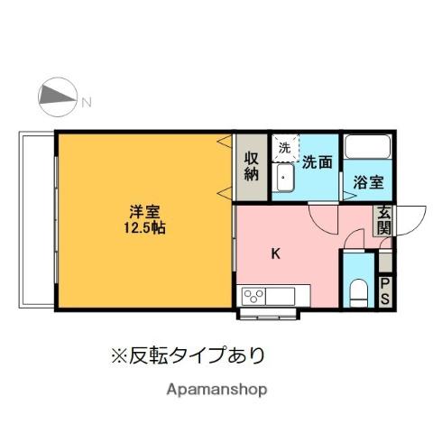 ウィングヴィラ枝野B棟(1K/1階)の間取り写真