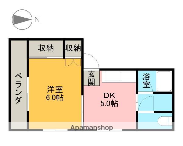 ドリームハイツA(1DK/2階)の間取り写真