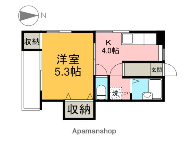 エルハイツ卯の里(1K/2階)の間取り写真