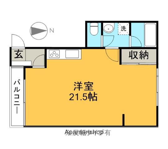 ラ・フォンテーヌ(ワンルーム/3階)の間取り写真