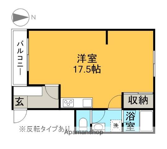 ラ・フォンテーヌ(ワンルーム/2階)の間取り写真