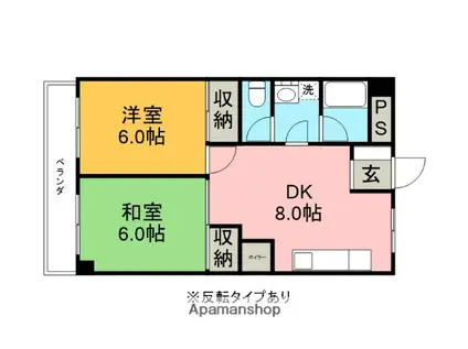 パークタウン高根沢(2DK/5階)の間取り写真