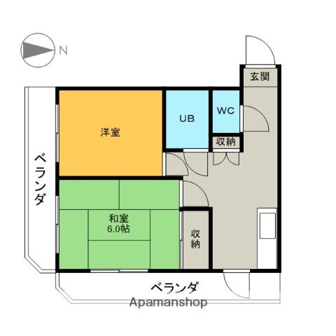 轟ビル(2DK/2階)の間取り写真