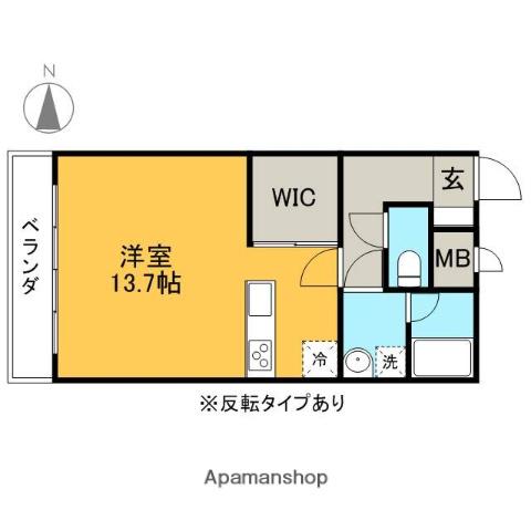 シンフォニックガーデン清原(1K/2階)の間取り写真