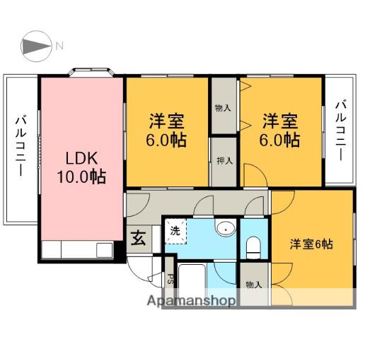 MDイーストⅠ(3LDK/1階)の間取り写真