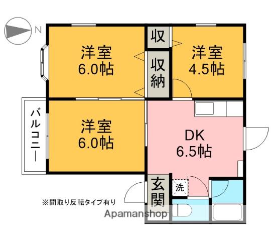 MハイツA棟(3DK/1階)の間取り写真